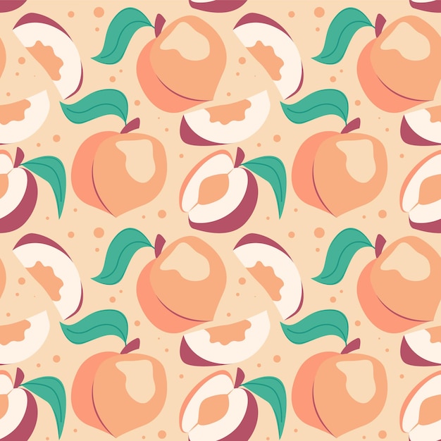 Free vector hand drawn peach pattern design