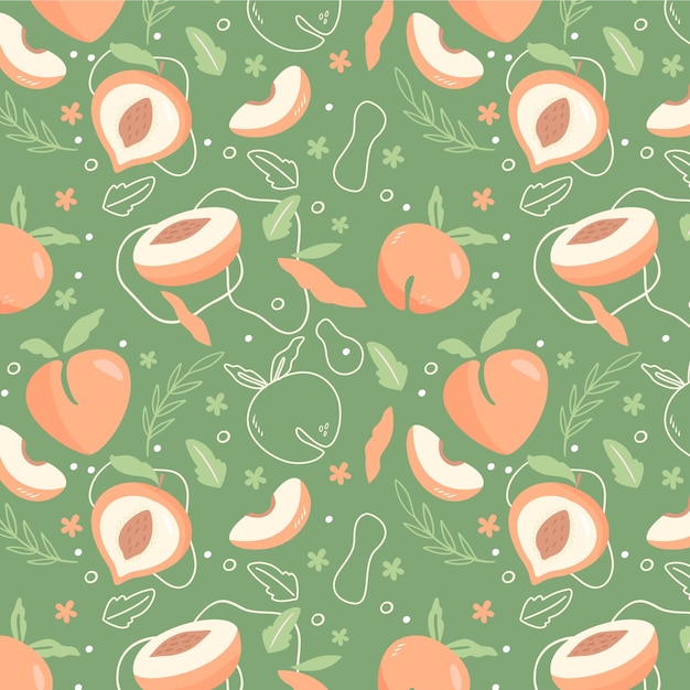 Free vector hand drawn peach pattern design