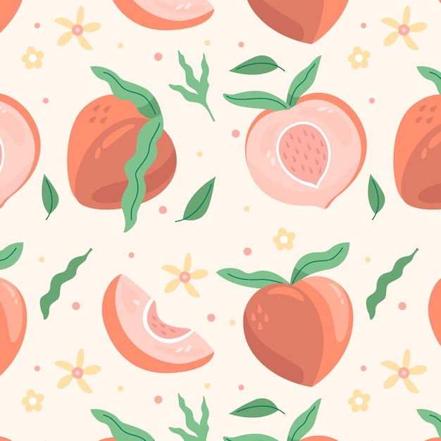 Free vector hand drawn peach pattern design