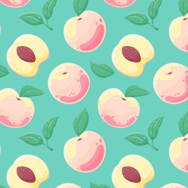 Hand drawn peach pattern design