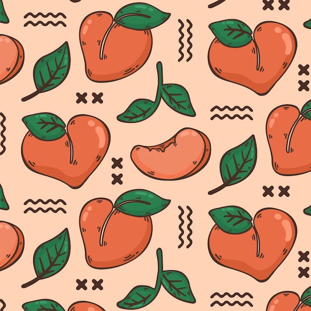 Free vector hand drawn peach pattern design