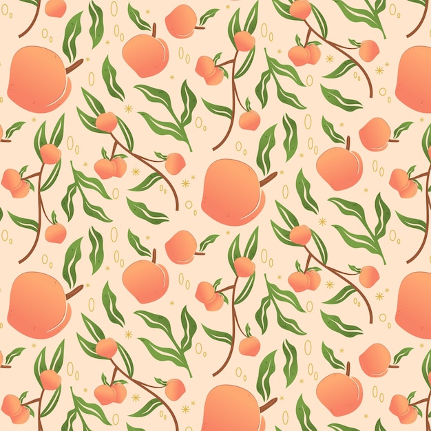 Free vector hand drawn peach pattern design