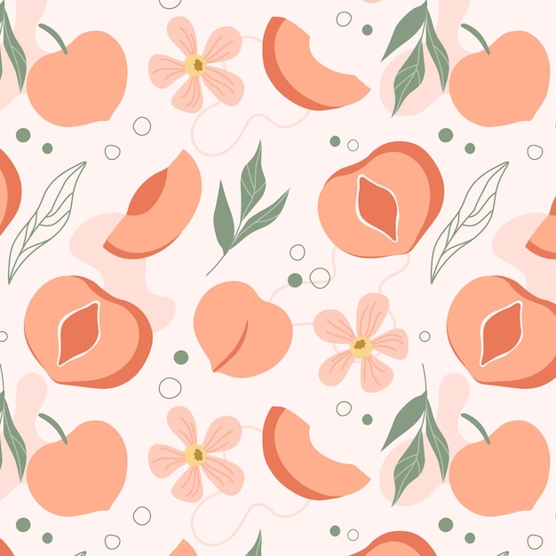 Hand drawn peach pattern