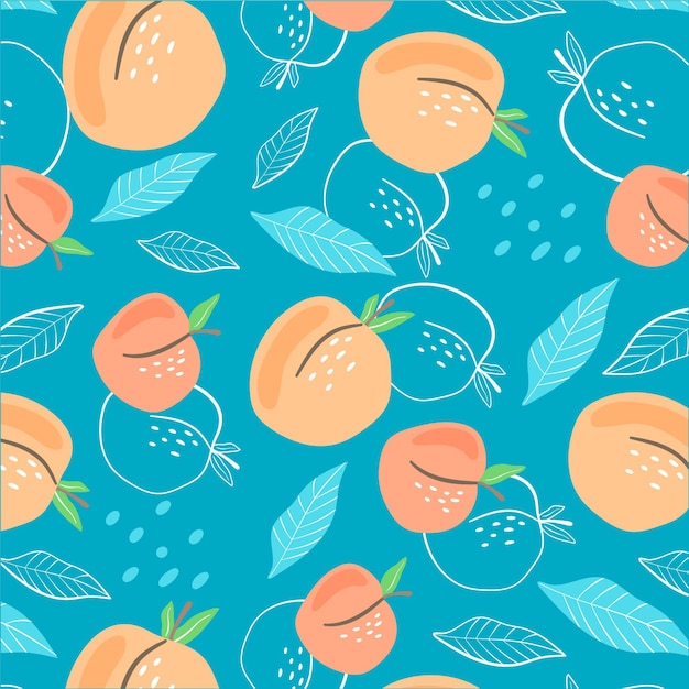 Free vector hand drawn peach pattern