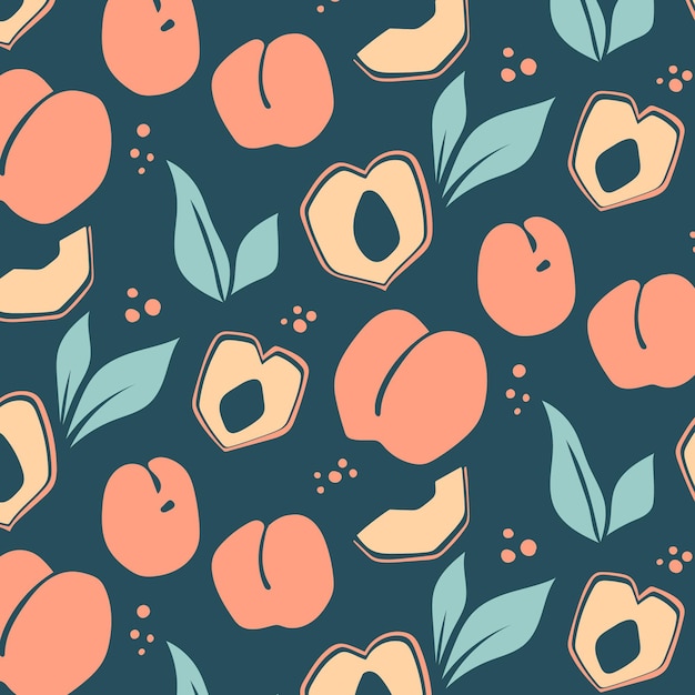 Hand drawn peach pattern