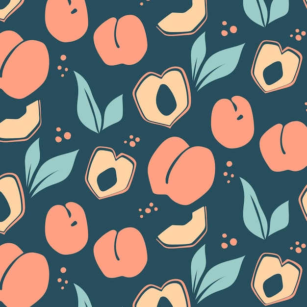 手描きの桃のパターン