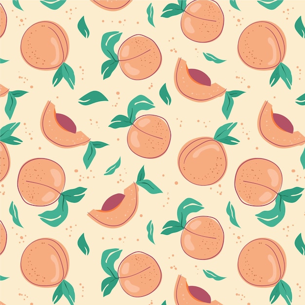 Free vector hand drawn peach pattern