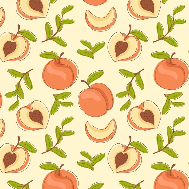 Hand drawn peach pattern