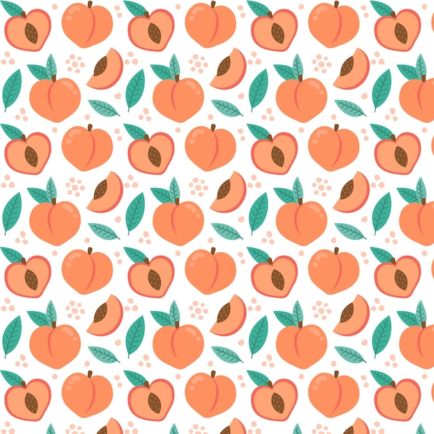 Hand drawn peach pattern