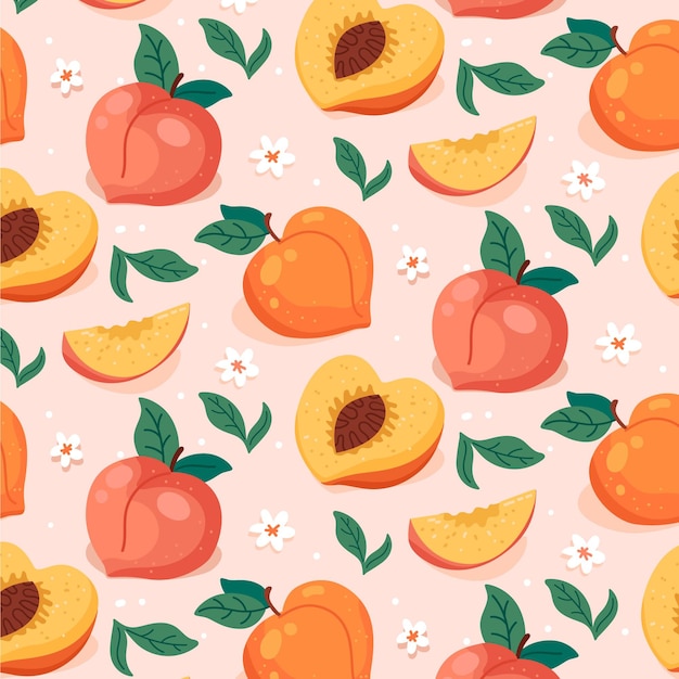 Free vector hand drawn peach pattern