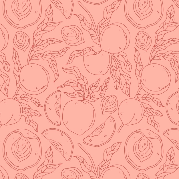 Free vector hand drawn peach pattern