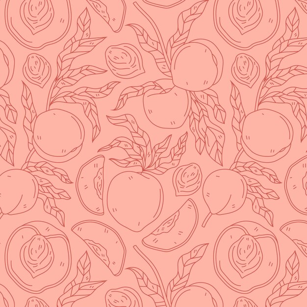 Hand drawn peach pattern