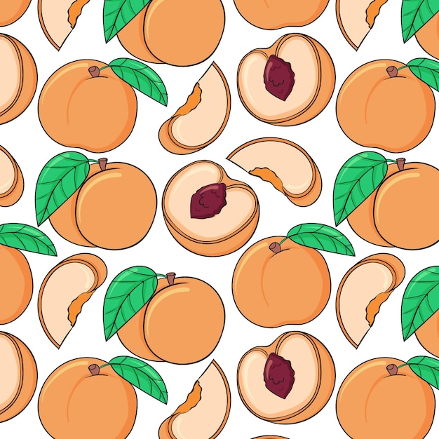 Free vector hand drawn peach pattern