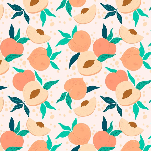 Hand drawn peach pattern