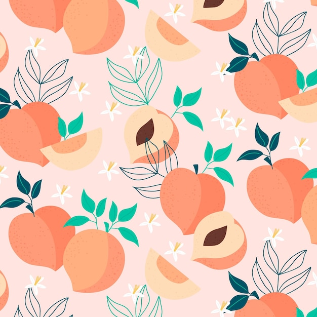 Free vector hand drawn peach pattern