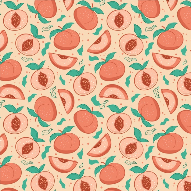 Hand drawn peach pattern