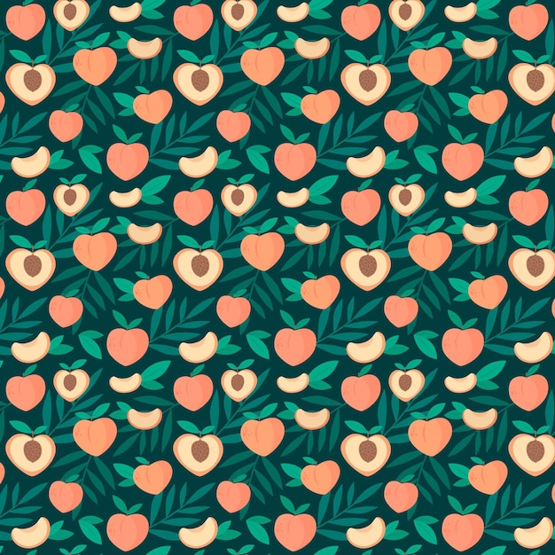 Hand drawn peach pattern