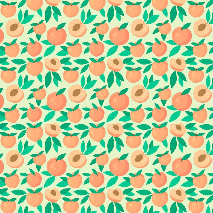 Free Vector hand drawn peach pattern
