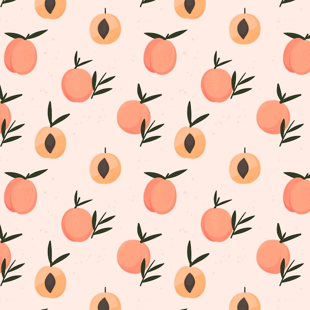 Hand drawn peach pattern
