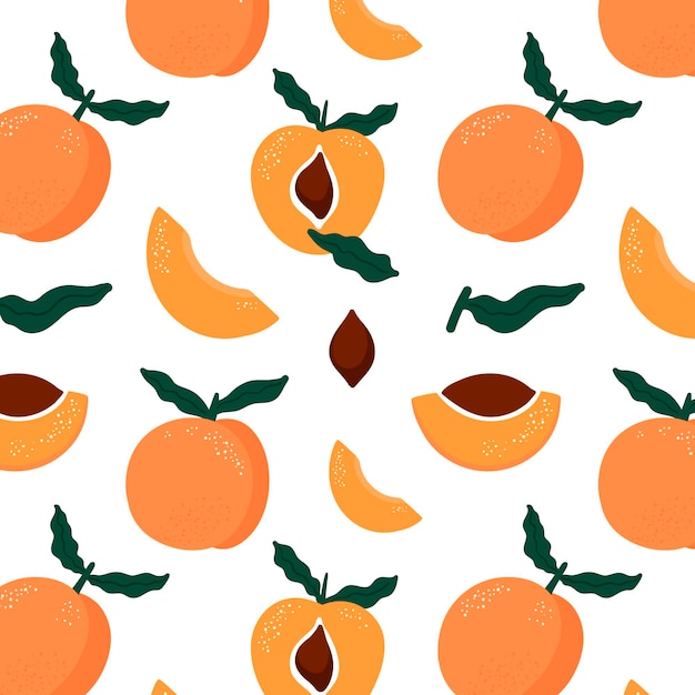 Hand drawn peach pattern