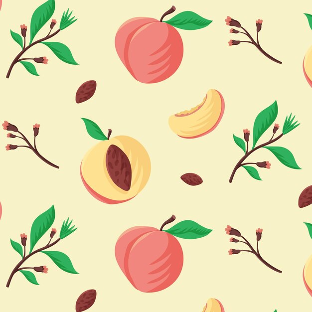 Hand drawn peach pattern