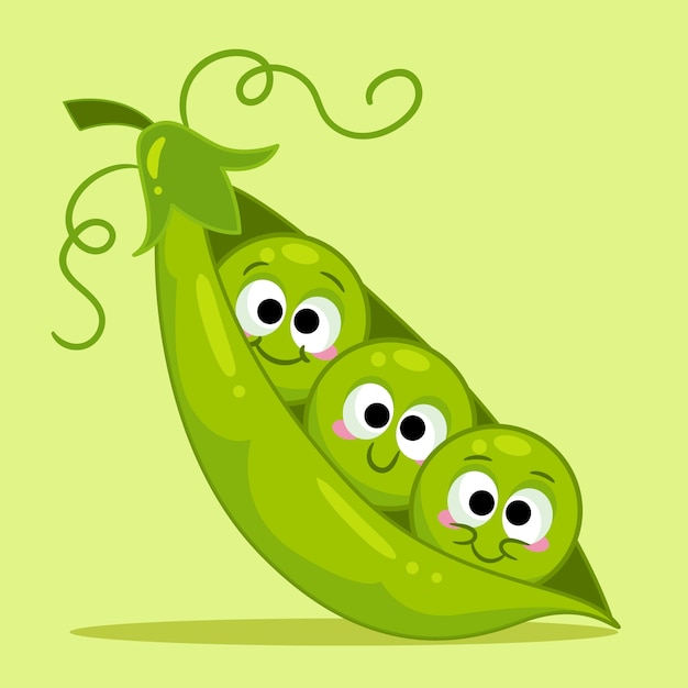 Free vector hand drawn peas cartoon illustration