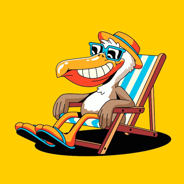 Free Vector hand drawn pelican  cartoon illustration