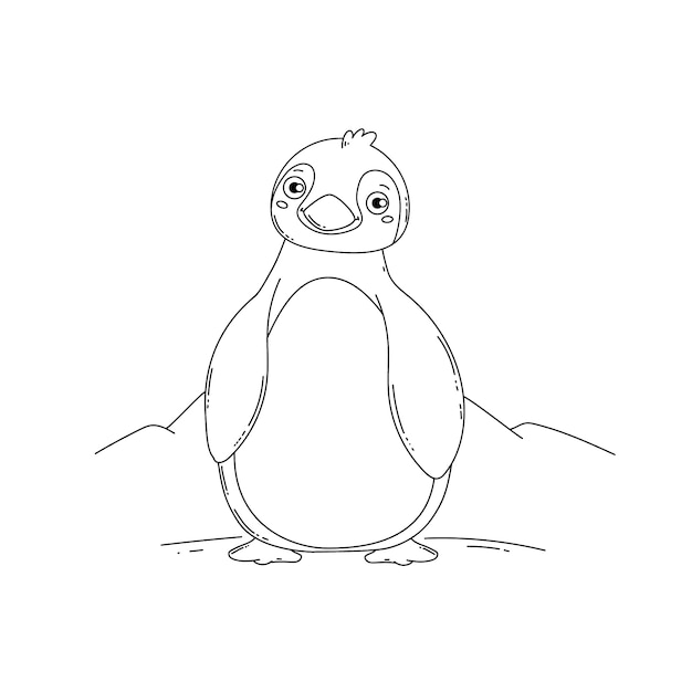 Free vector hand drawn penguin outline illustration