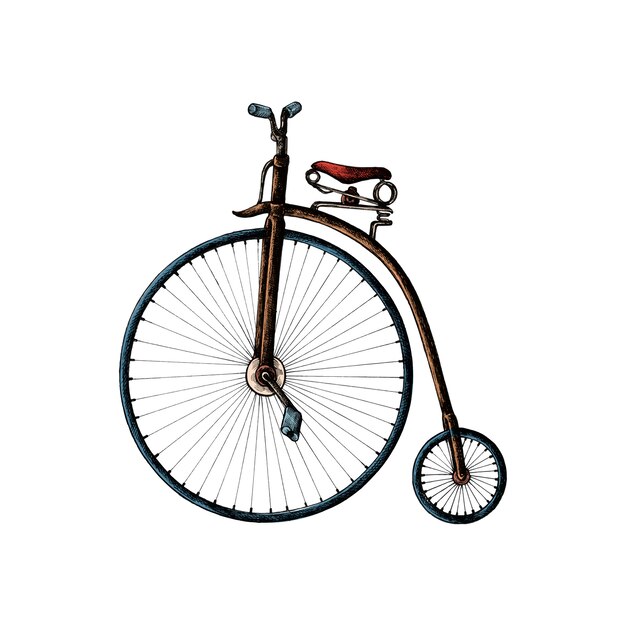 Hand drawn penny farthing bicycle