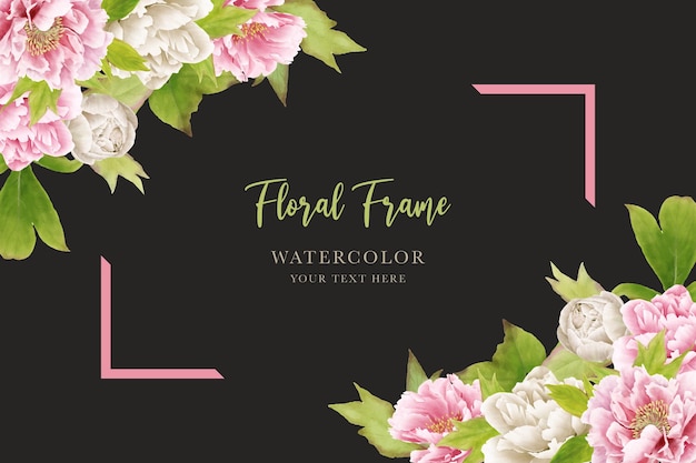 Hand drawn peony background design