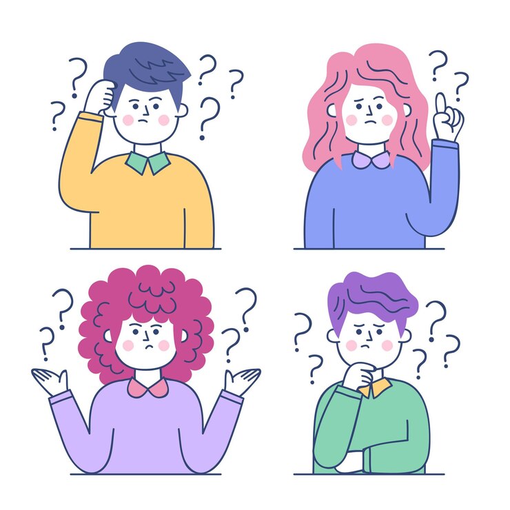 無料Vector イラストを質問する手描きの人々