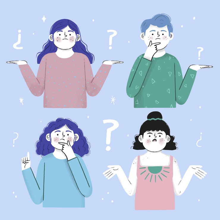 無料Vector 質問をする手描きの人々
