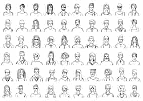 Vettore gratuito collezione avatar di persone disegnate a mano