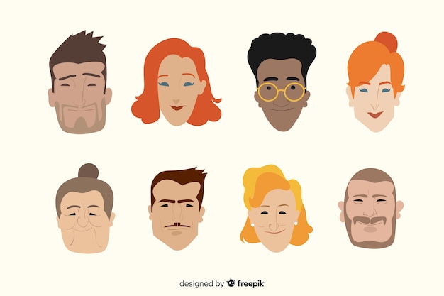 Hand drawn people avatar collection