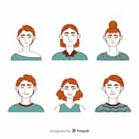 Free vector hand drawn people avatar collection