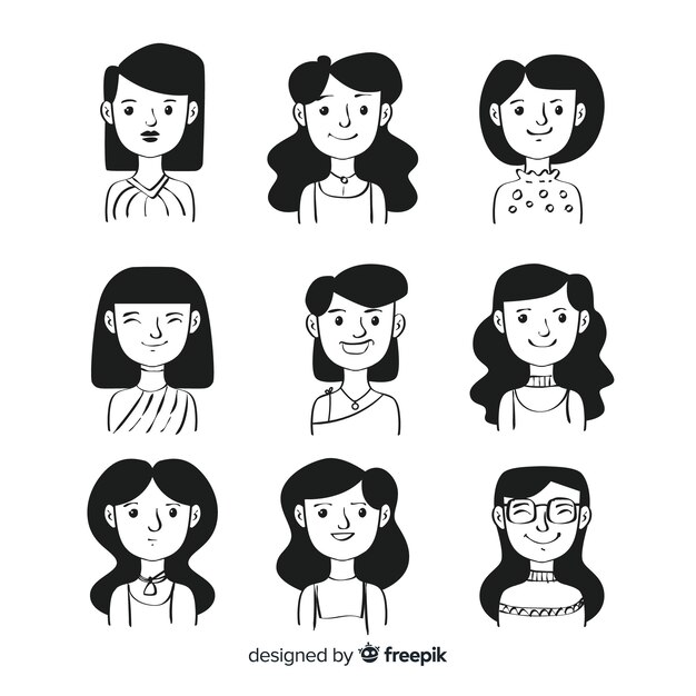 手描きの人々のアバターコレクション