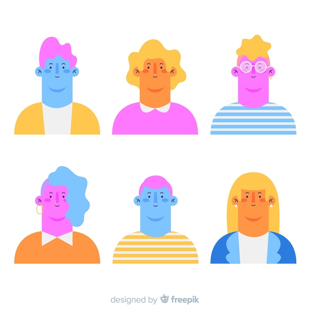 Free vector hand drawn people avatar collection