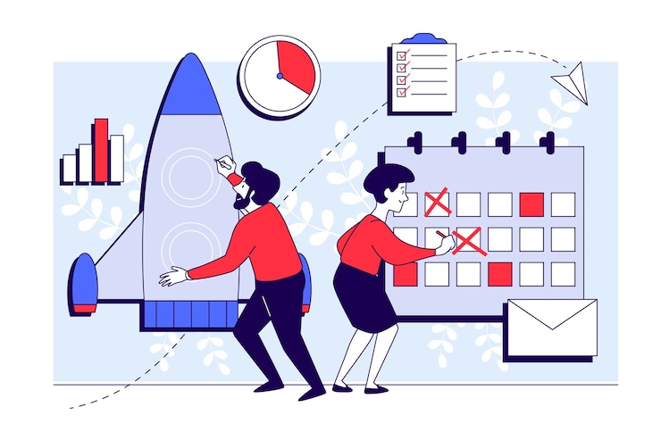 Free Vector hand drawn people business planning