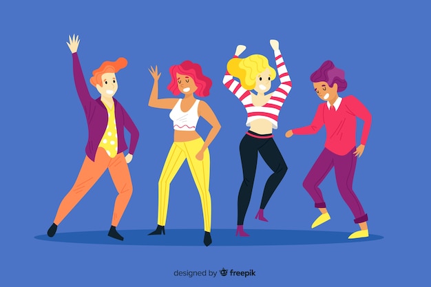 Free vector hand drawn people dancing background