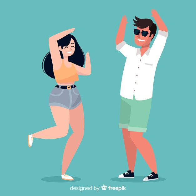 Hand drawn people dancing background