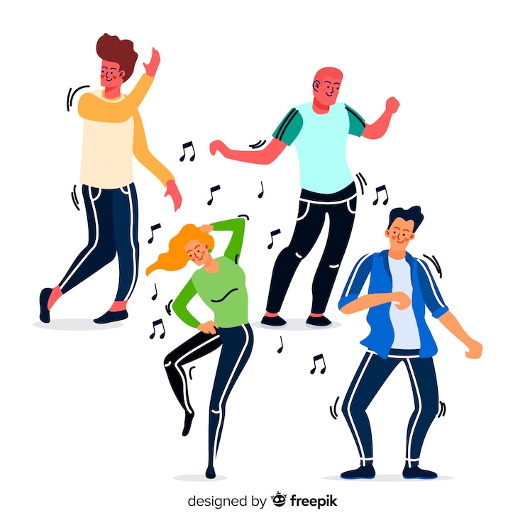 Free Vector hand drawn people dancing background