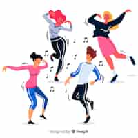 Free vector hand drawn people dancing background