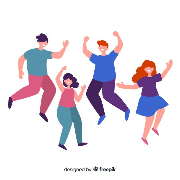 Hand drawn people dancing collection