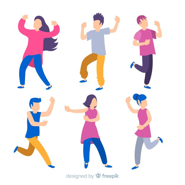 Hand drawn people dancing collection