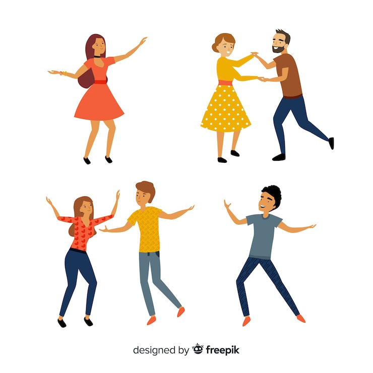 Free Vector hand drawn people dancing pack