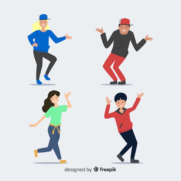 Free vector hand drawn people dancing pack