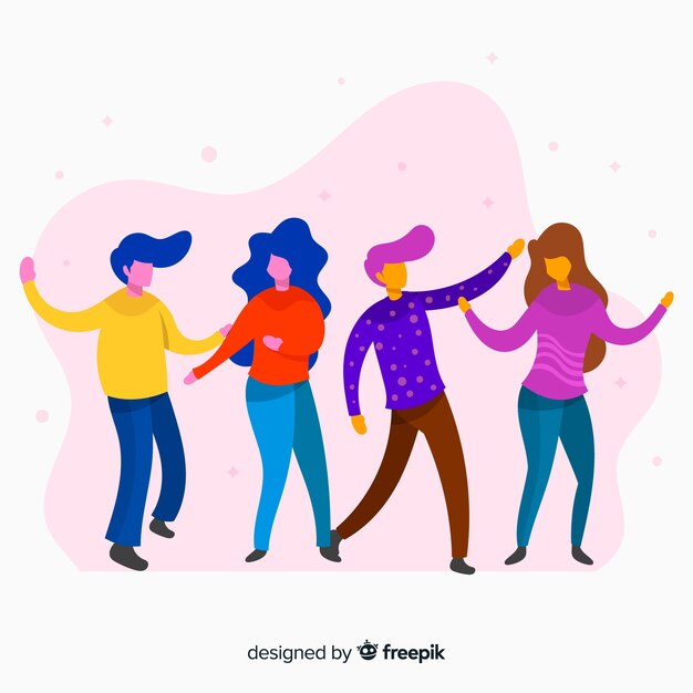 Free vector hand drawn people dancing set