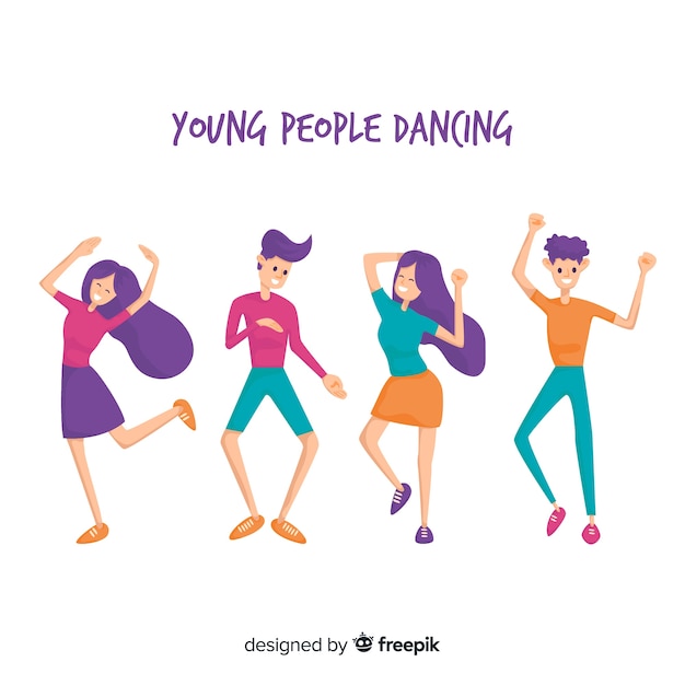 Free vector hand drawn people dancing set