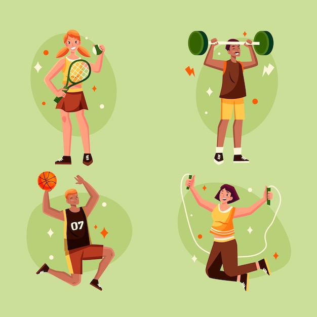 Free Vector hand drawn people doing sports illustration
