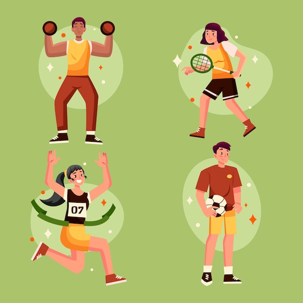 Free Vector hand drawn people doing sports illustration